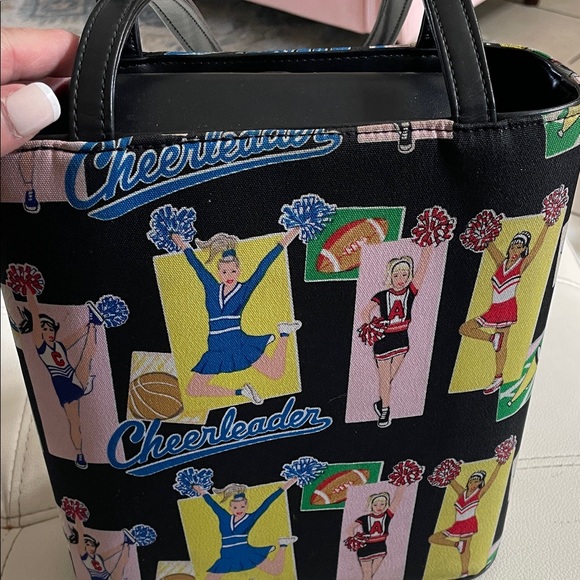 Cheerleader Print Black Tote Bag - Picture 4 of 7